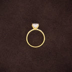 Princess Cut Lab Grown Diamond Engagement Ring, Solid Gold Solitaire Ring, Pave Band Jeweler
