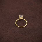 Princess Cut Lab Grown Diamond Engagement Ring, Solid Gold Solitaire Ring, Pave Band Jeweler