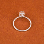 1.5 CTW Oval Lab Grown Diamond Engagement Ring: Solid Gold Pave Band