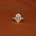 Certified Lab Grown Oval Diamond Engagement Ring: Split Shank Pave Band
