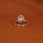 Certified Lab Grown Oval Diamond Engagement Ring: Split Shank Pave Band