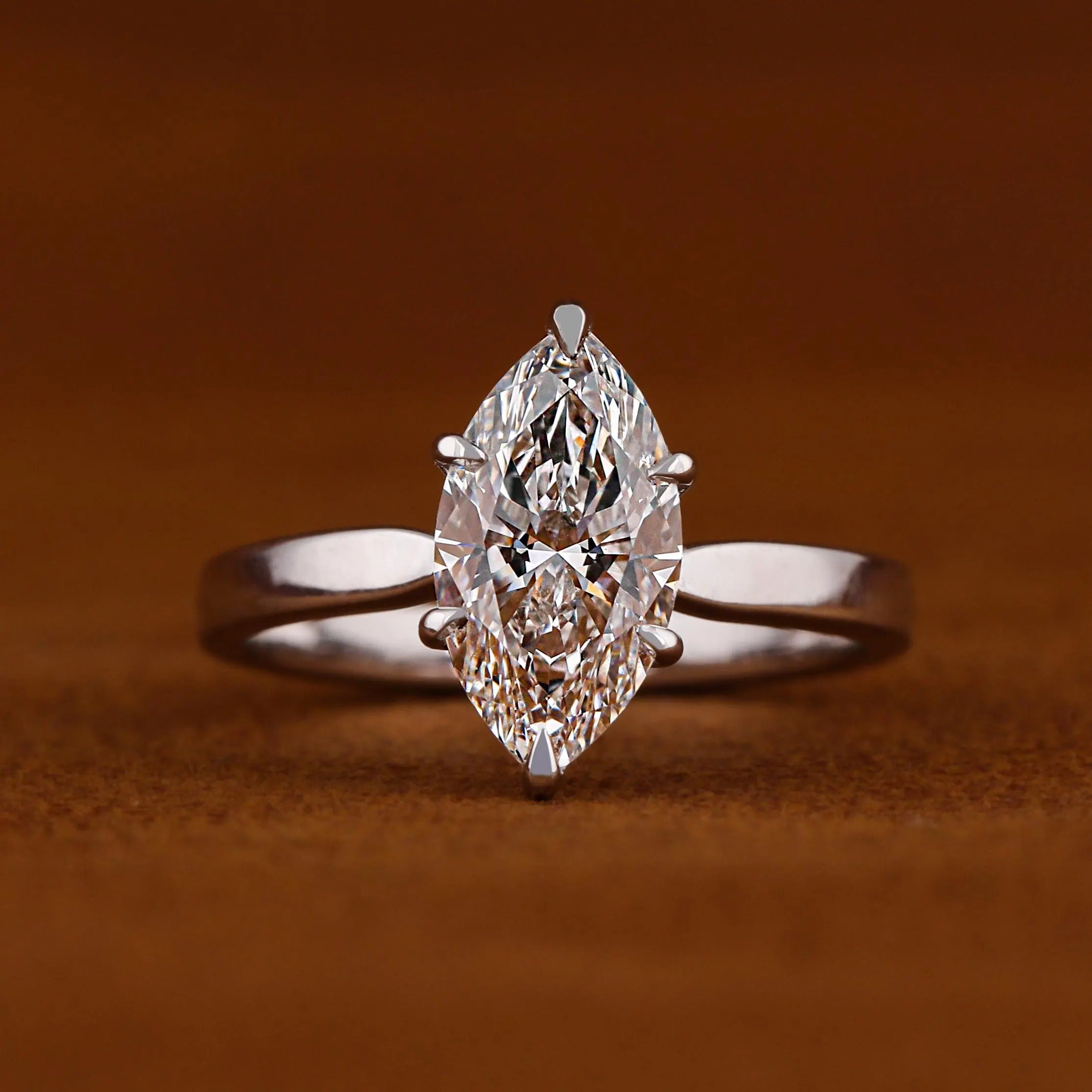 3 CT Certified Marquise Lab Grown Diamond Engagement Ring Solitaire