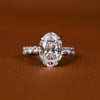 Oval Lab Grown Diamond Engagement Ring: Hidden Halo Certified Rings