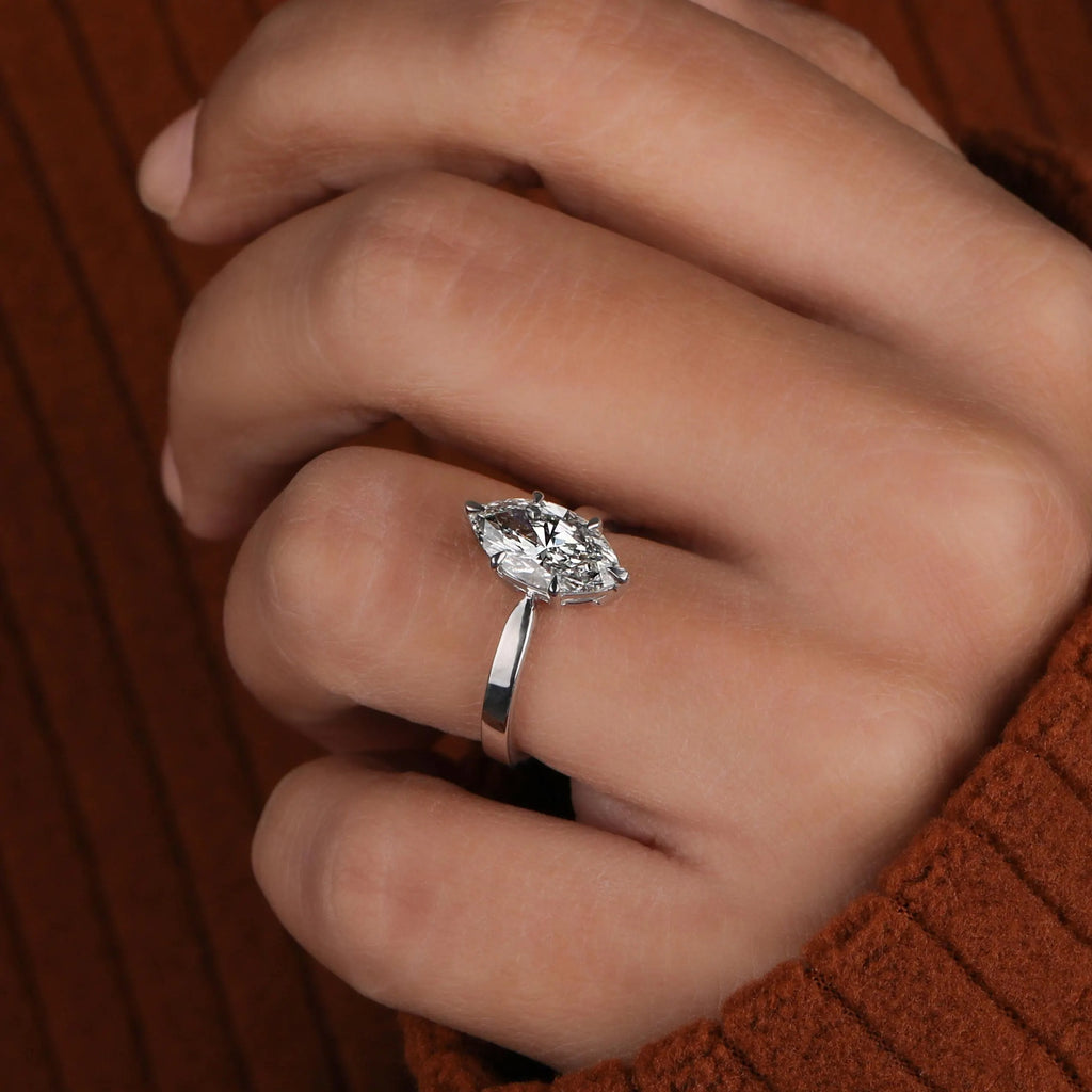 3 CT Certified Marquise Lab Grown Diamond Engagement Ring Solitaire