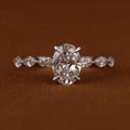 2.50 Carat Oval Certified  Lab Grown Diamond Engagement Side Stones Marquise Ring