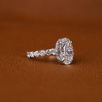 Oval Lab Grown Diamond Engagement Ring: Hidden Halo Certified Rings