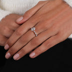 2.50 Carat Oval Certified  Lab Grown Diamond Engagement Side Stones Marquise Ring
