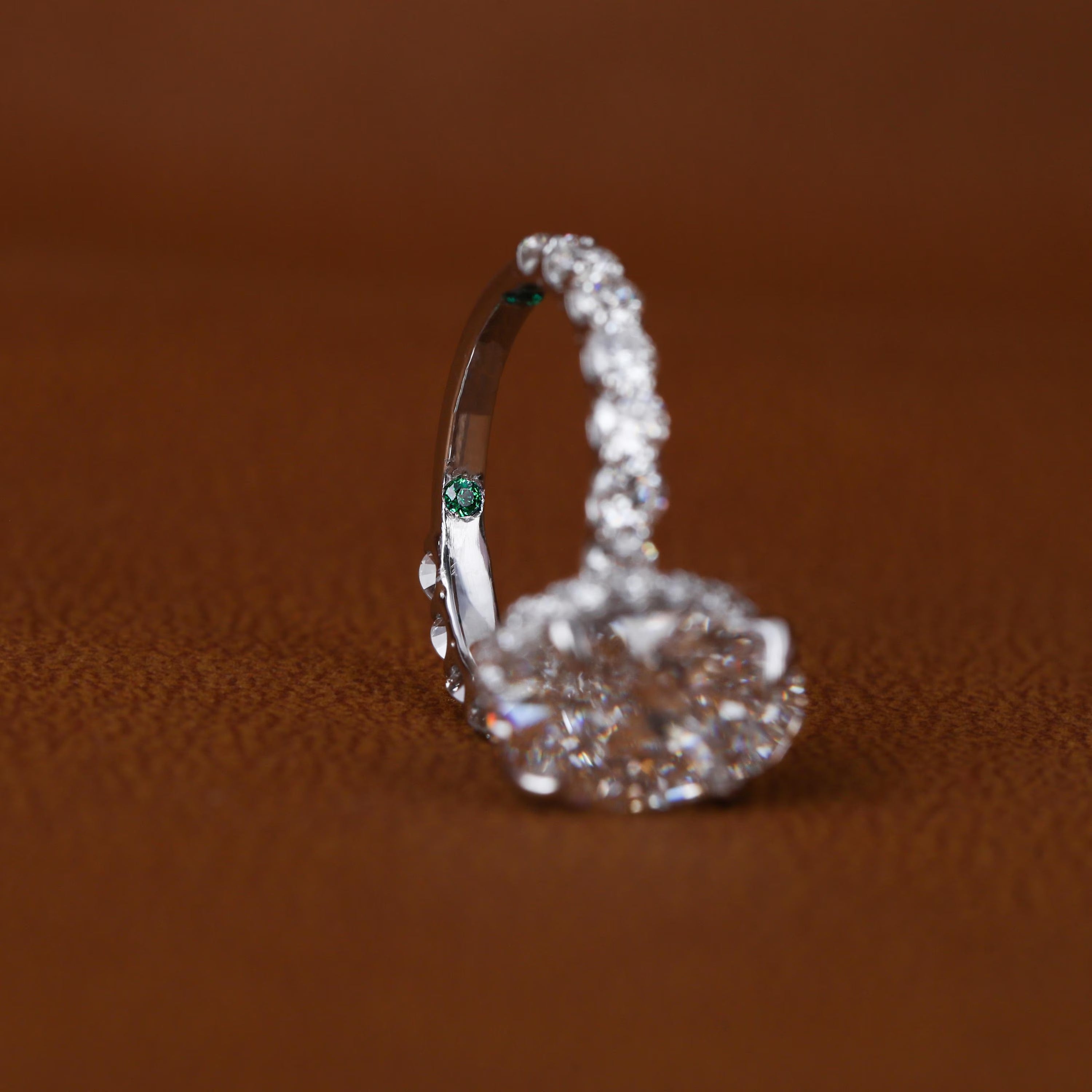Oval Lab Grown Diamond Engagement Ring: Hidden Halo Certified Rings