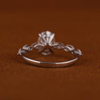 2.50 Carat Oval Certified  Lab Grown Diamond Engagement Side Stones Marquise Ring