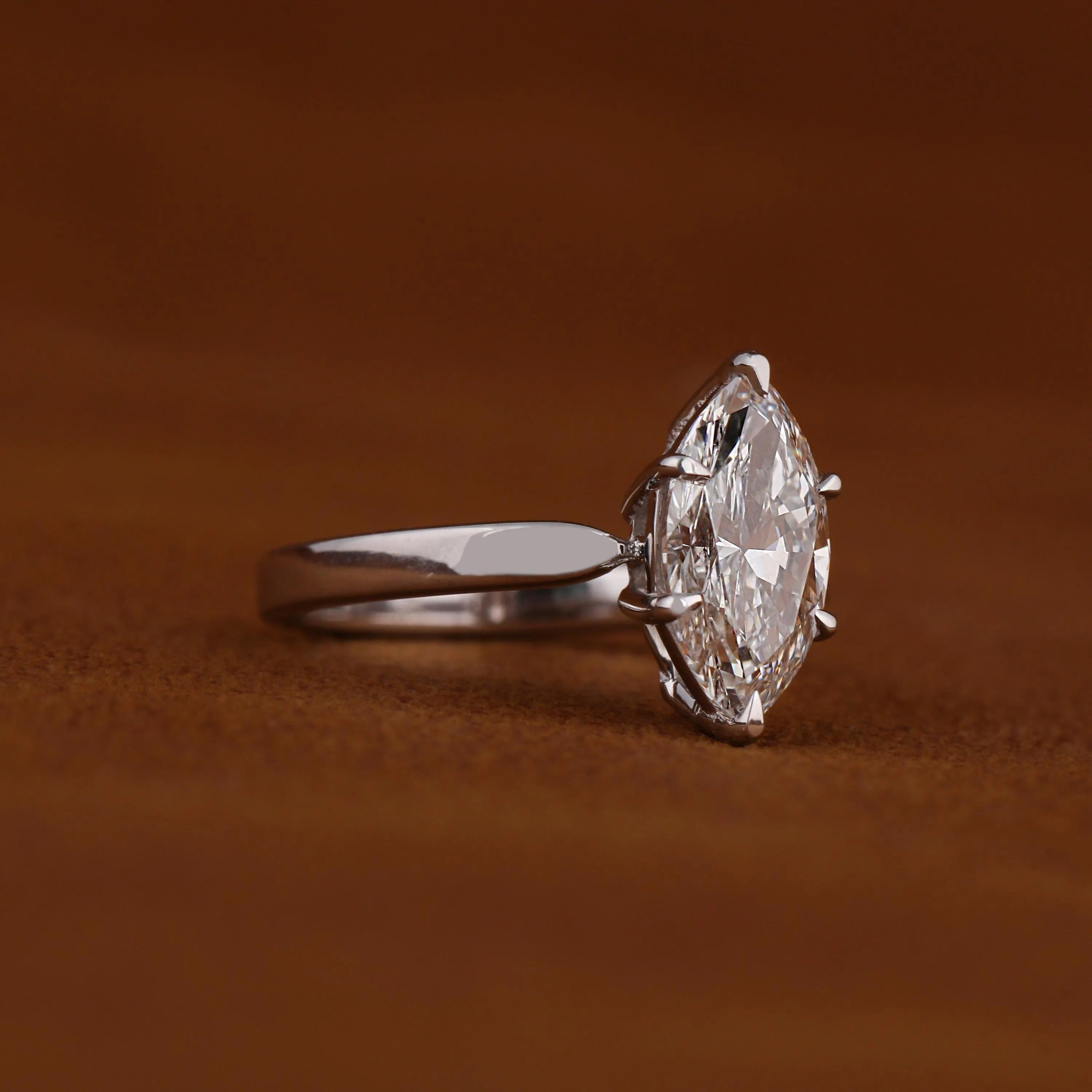3 CT Certified Marquise Lab Grown Diamond Engagement Ring Solitaire