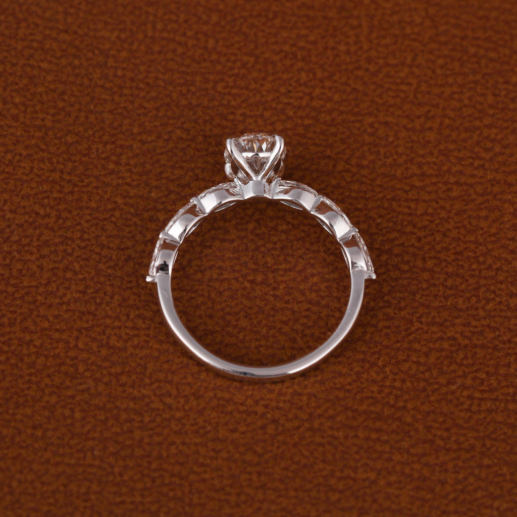 2.50 Carat Oval Certified  Lab Grown Diamond Engagement Side Stones Marquise Ring
