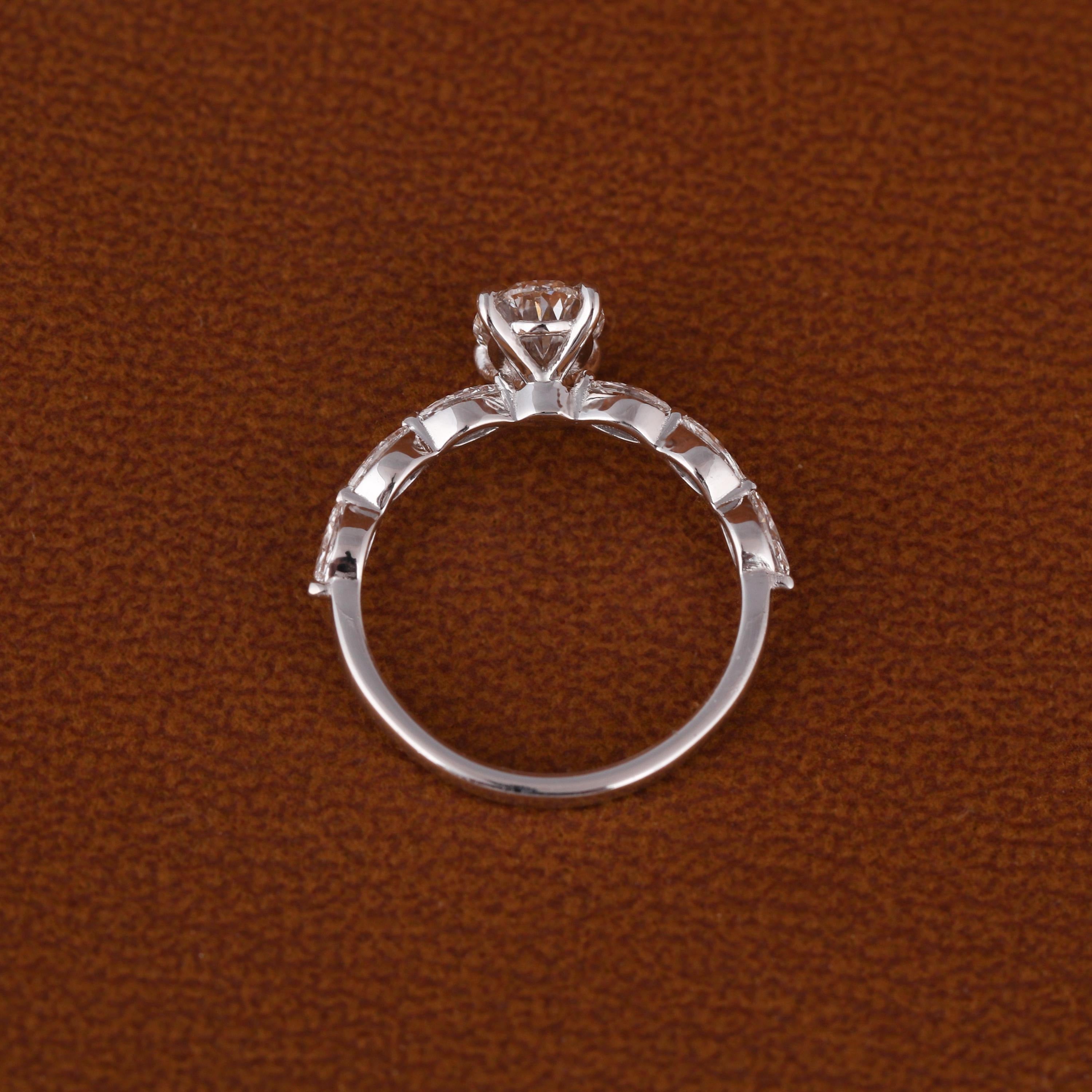 2.50 Carat Oval Certified  Lab Grown Diamond Engagement Side Stones Marquise Ring