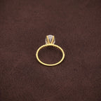 1-5CT Oval Cut Lab Grown Diamond Engagement Ring 14K Solid Gold Pave Anniversary Rings