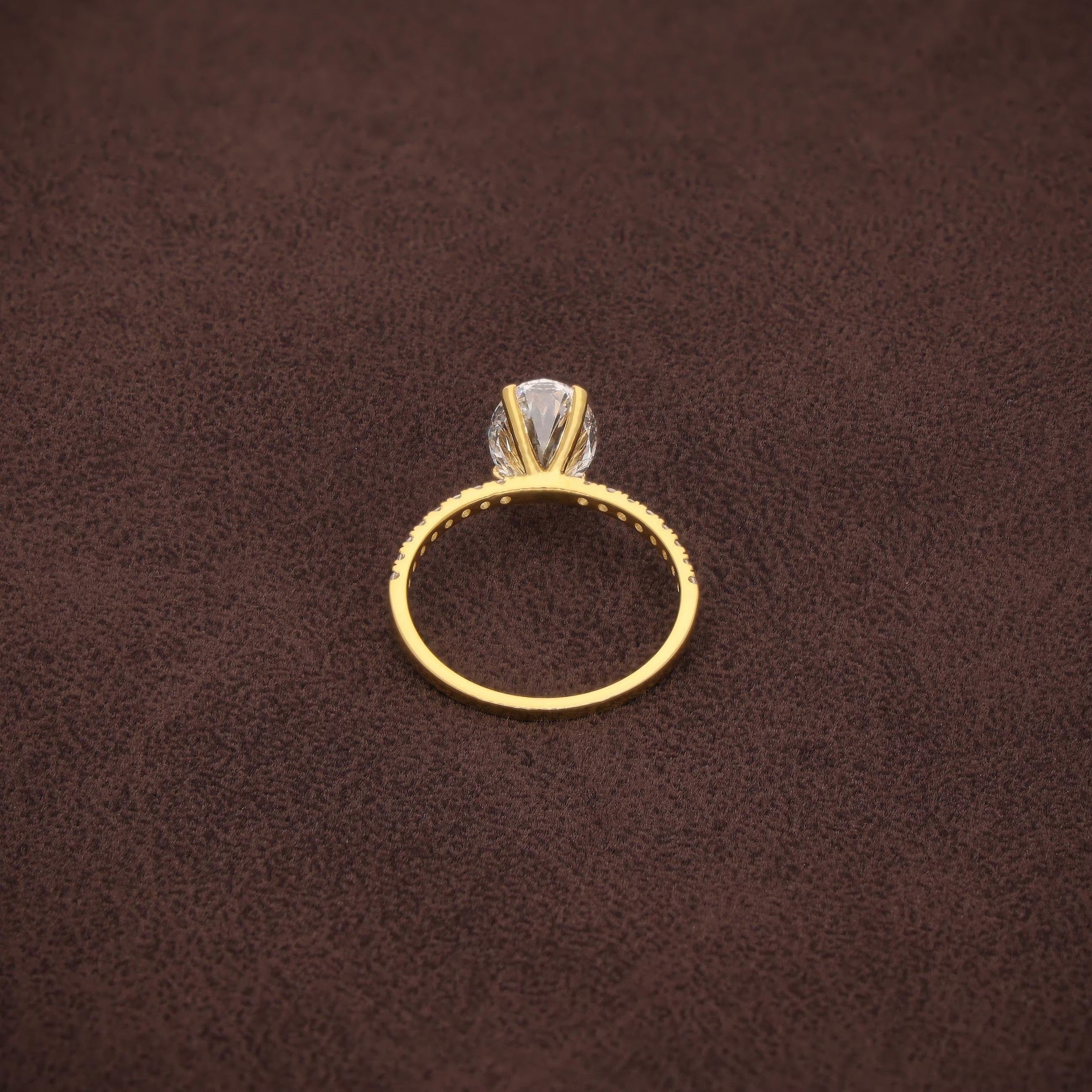 1-5CT Oval Cut Lab Grown Diamond Engagement Ring 14K Solid Gold Pave Anniversary Rings