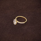 1-5CT Oval Cut Lab Grown Diamond Engagement Ring 14K Solid Gold Pave Anniversary Rings