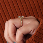 Floating Split Shank Old Mine Cut Elongated Cushion Lab Diamond Engagement Half Bezel Ring