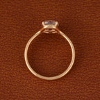 Floating Split Shank Old Mine Cut Elongated Cushion Lab Diamond Engagement Half Bezel Ring