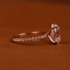 3.18 Carat Oval Lab Grown Diamond Engagement Ring: Hidden Halo, Certified Diamond Ring