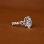 Oval Lab Grown Diamond Engagement Ring: Hidden Halo Certified Rings