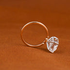 3 CT Oval Lab Grown Diamond Engagement Ring: Hidden Halo, Two-Tone Solid Gold