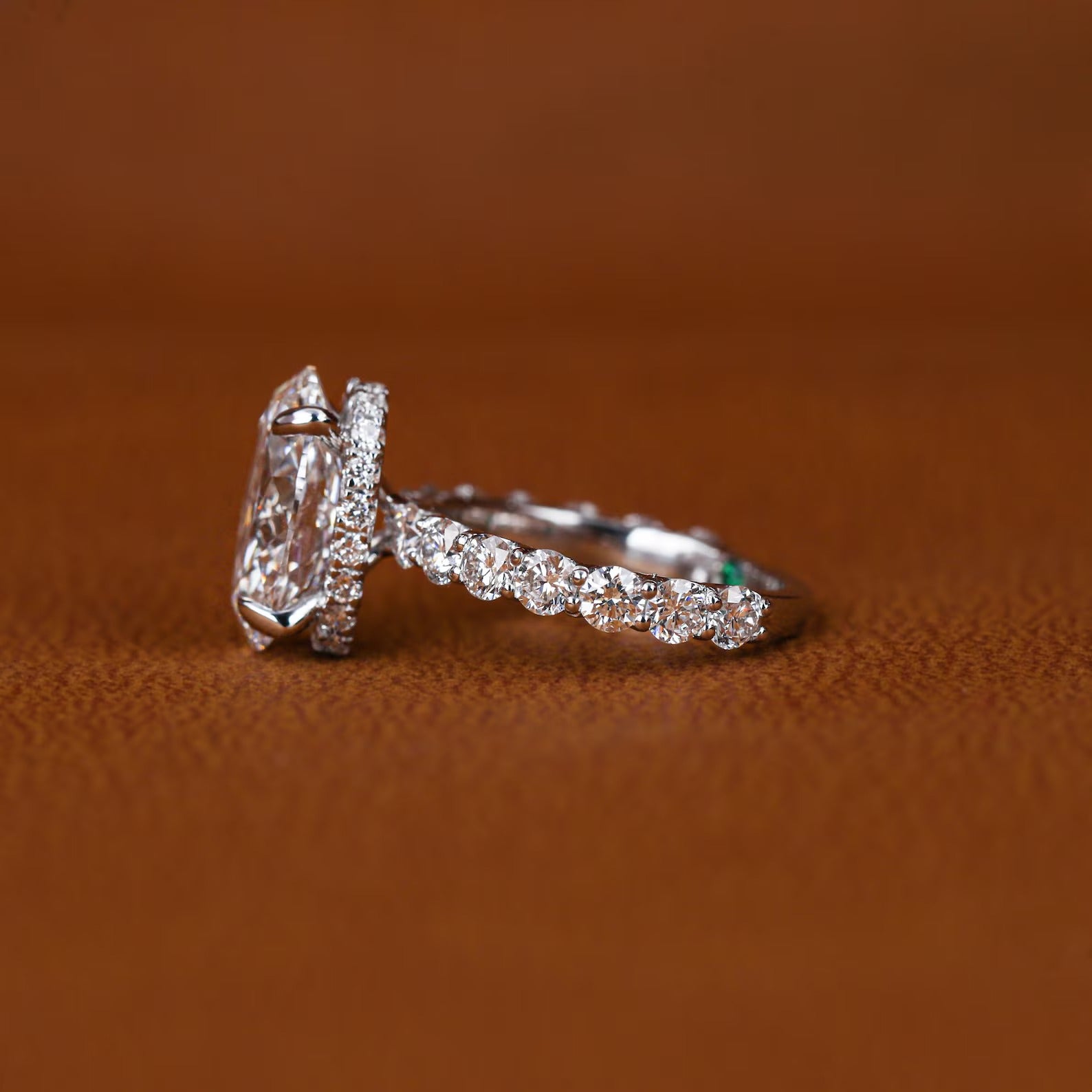 Oval Lab Grown Diamond Engagement Ring: Hidden Halo Certified Rings