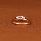 Marquise Lab Diamond Solitaire Ring_ Solid Gold East-west Setting Ring