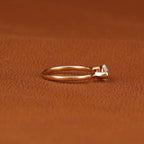 Marquise Lab Diamond Solitaire Ring_ Solid Gold East-west Setting Ring
