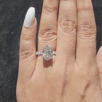 Oval Lab Grown Diamond Engagement Ring: Hidden Halo Certified Rings